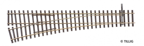 TILLIG 85344 - H0 Weiche links, Herzstückwinkel 11°, Länge 228 mm